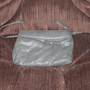 Elegant Gray Clutch with Bow Accent